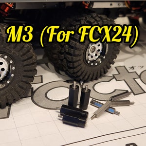 Oppai Factory m3 7mm Dually Hex Adapters for FCX24/ 18 (2 Pairs)