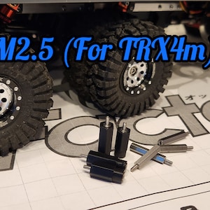 Oppai Factory m2.5 7mm Dually Hex Adapters for TRX4m (2 Pairs)