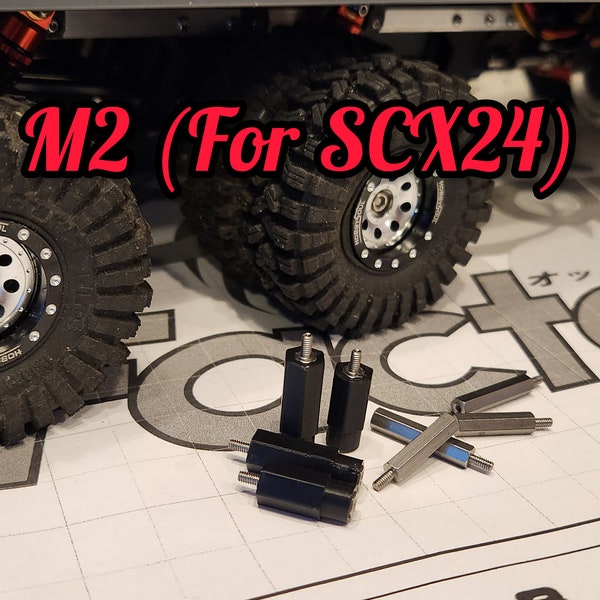 Oppai Factory m2 7mm Dually Hex Adapters for SCX24 (2 Pairs)