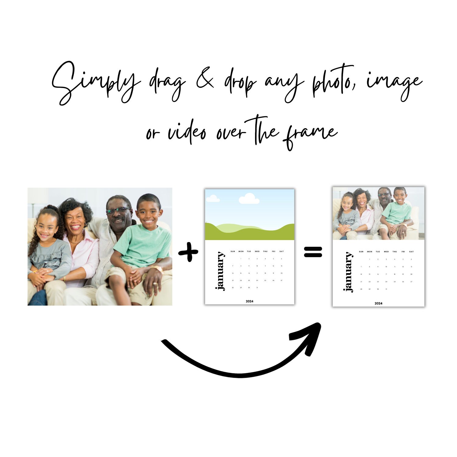 Custom Calendars 2024 Canva Template Canva Editable Drag and Drop