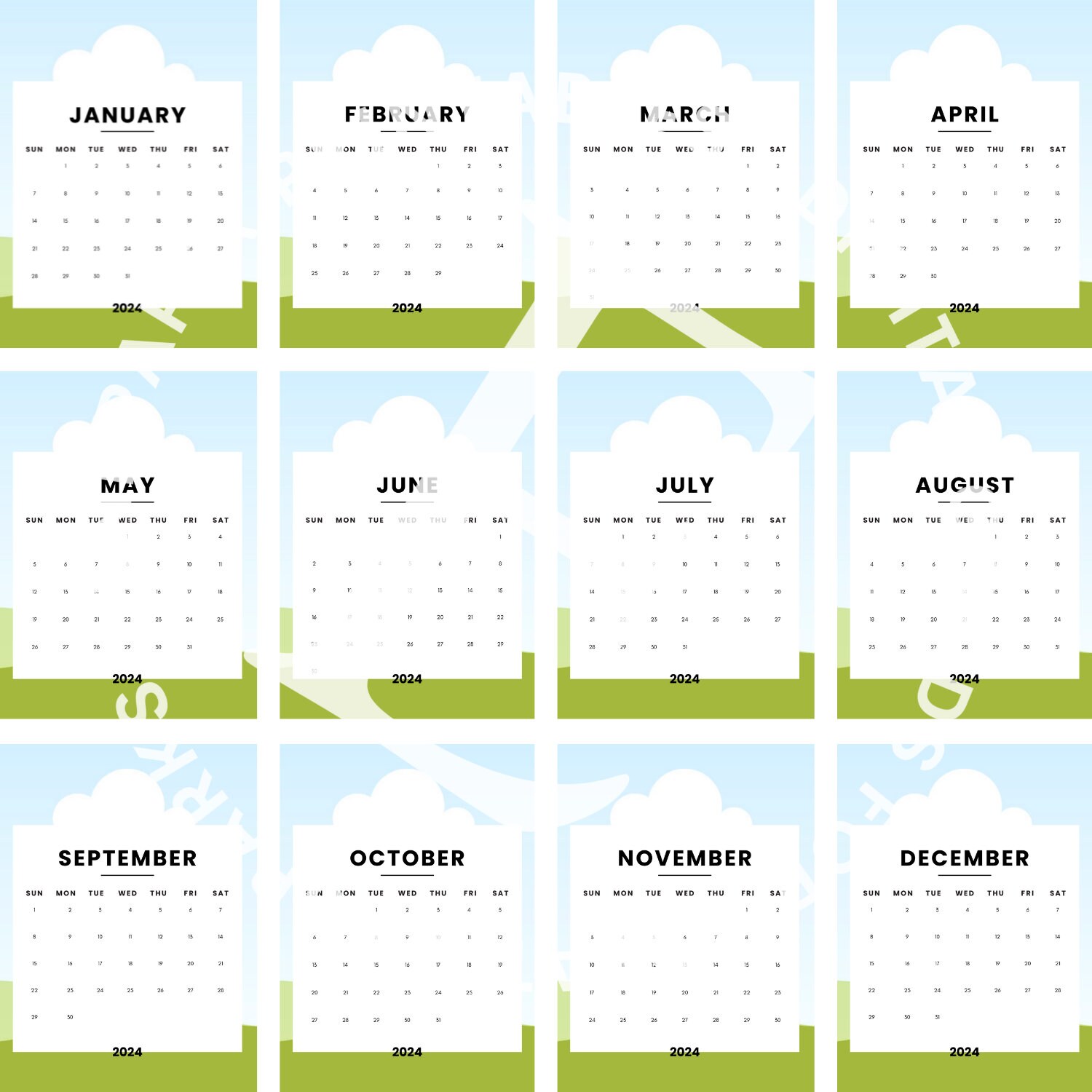 Custom Calendars 2025 Canva Template Canva Editable Drag and Drop