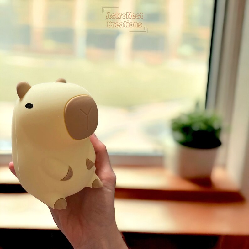Capybara Night Light Silicone Squishy Capybara Dimmable Lamp Cartoon