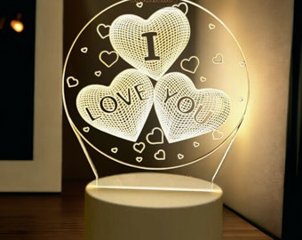 I Love You Nachtlampje als cadeau voor Valentijnsdag | Romantische cadeaus | Ik hou van je lamp voor vriendin | Liefdeslichten | Hartvormige lamp |