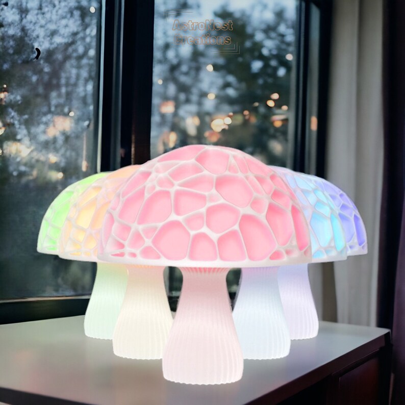 Pilz Tischlampe Niedliches und einzigartiges Nachtlicht in Pilzform Led 3D-gedruckte Pilzlampe als Wohndekor-Geschenk mit verstellbarem Licht Bild 5