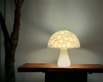 Mushroom Table Lamp | Cute and Unique Mushroom Shaped Night Light | Led 3d Printed Mushroom Lamp as Home Decor Gift with Adjustable Light |