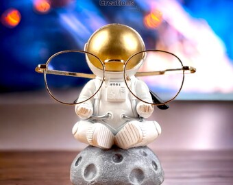 Soporte para gafas con figura de astronauta | Portalápices de oficina | Portalápices | Almacenamiento de escritorio | Mesita de noche para guardar gafas | Expositor interactivo tipo bolígrafo FountaiStandn