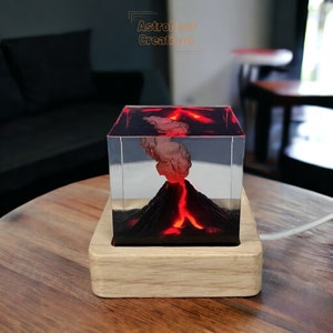 Volcano Eruption Resin Lamp | Volcano Eruption Resin Night Light | 3D Creative Table Light | Gift for him | Lighting Home Decor