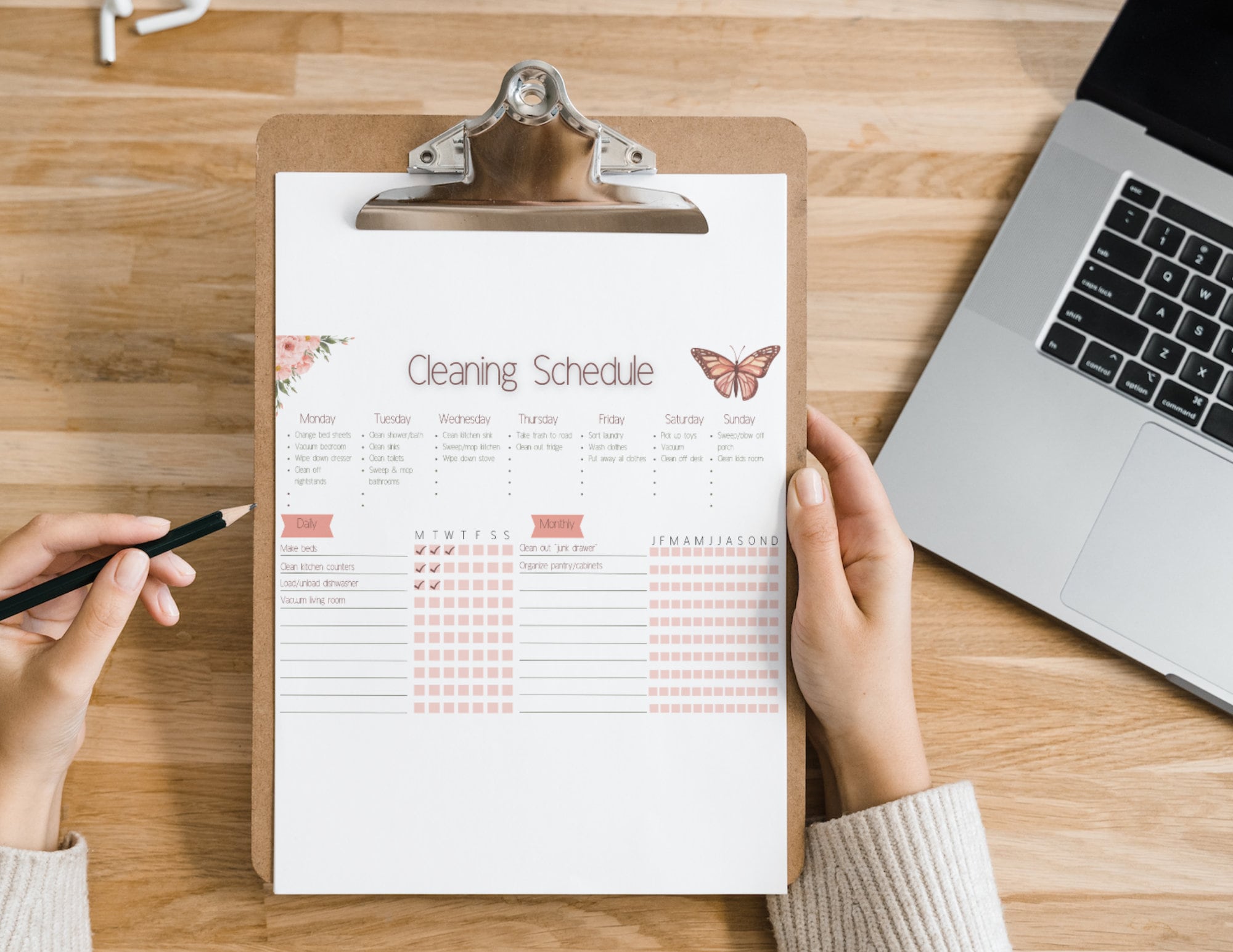Editable Cleaning Schedule Cleaning Checklist PDF & Canva - Etsy