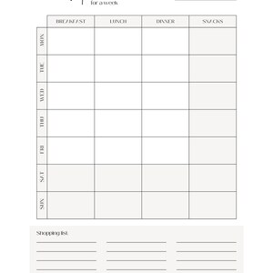 Digital Weekly Meal Plan Printable Weekly Meal Planner Meal Prep