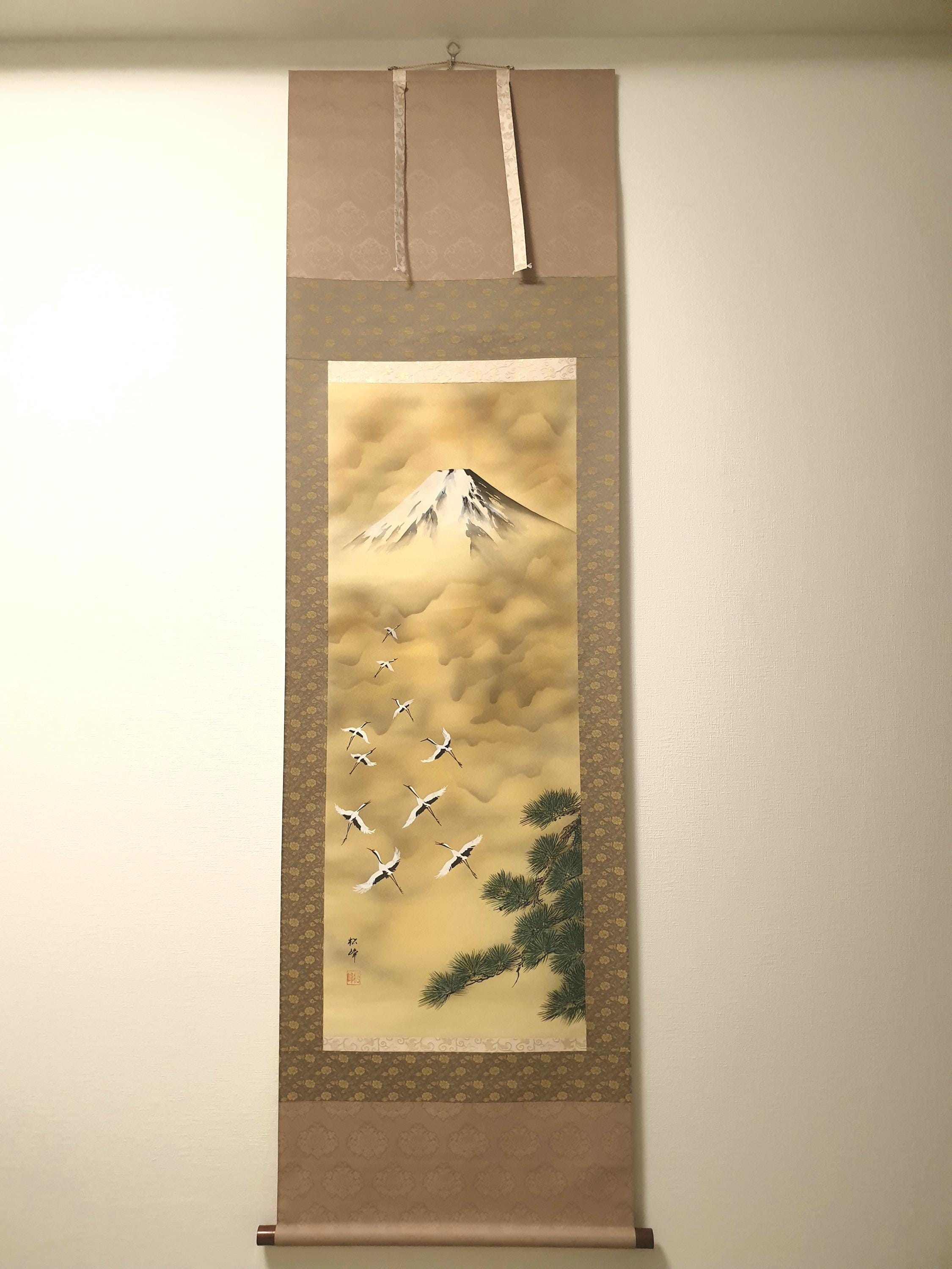 富士山 水墨画 掛軸 フレーム付き 【公式通販】