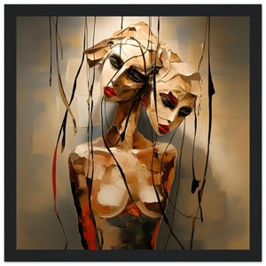 Double contemporary face, Double contemporary face, wall art, painting art, wall frame