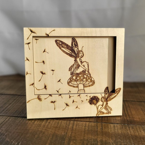 Enchanting Fairy Wood Picture Frame - Holds 5x3.5 Inch Picture - 6x5.5 Inch Frame With Stand | Lovely Gift For Fae Lovers