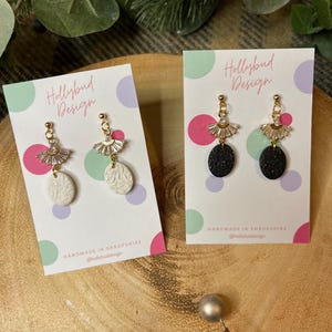 Vintage Glamour: Polymer Clay Dangle Earrings with CZ Sparkle