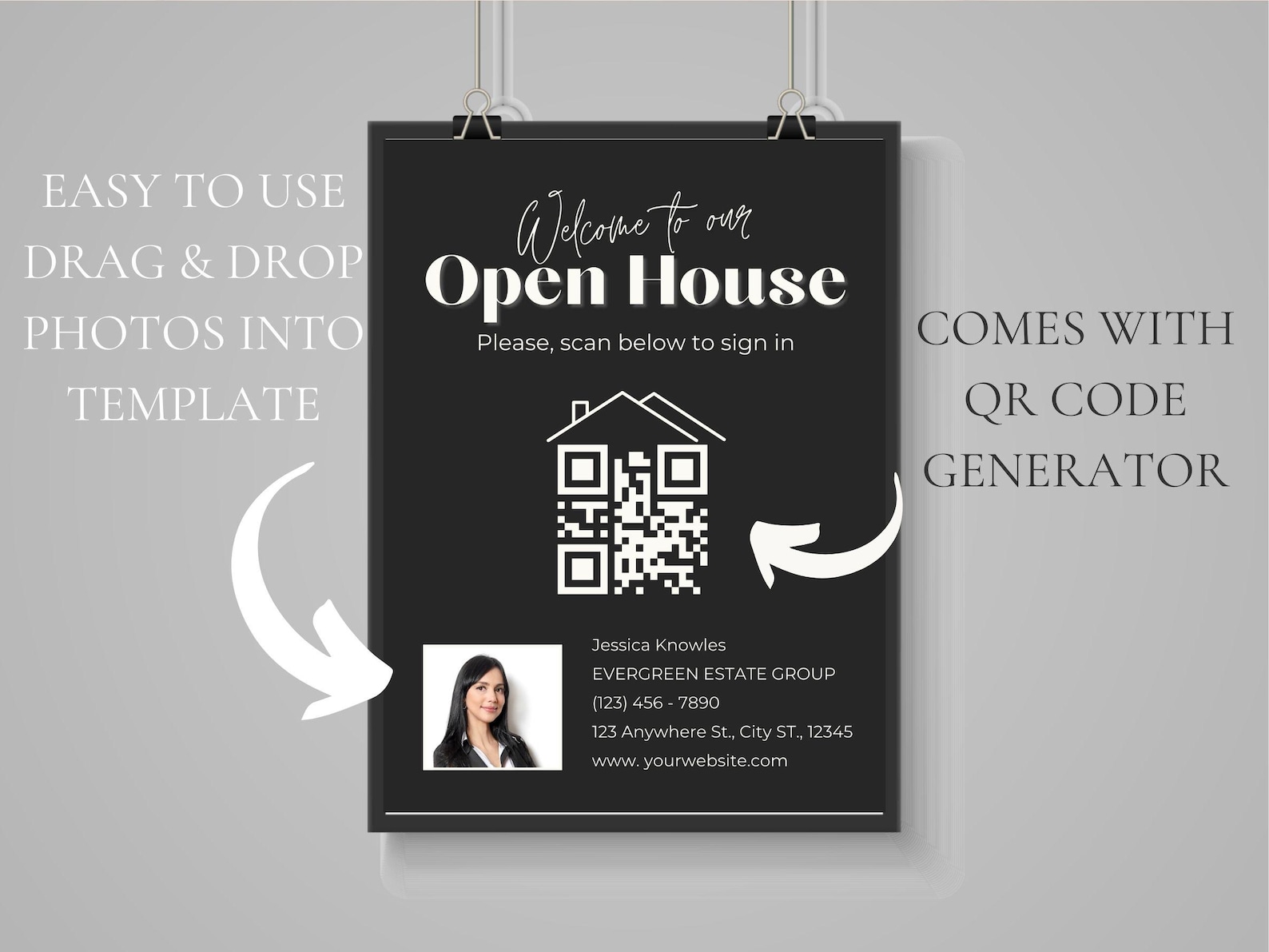 Realtor Open House Sign-in Template: QR Code, Printable Ad (digital ...