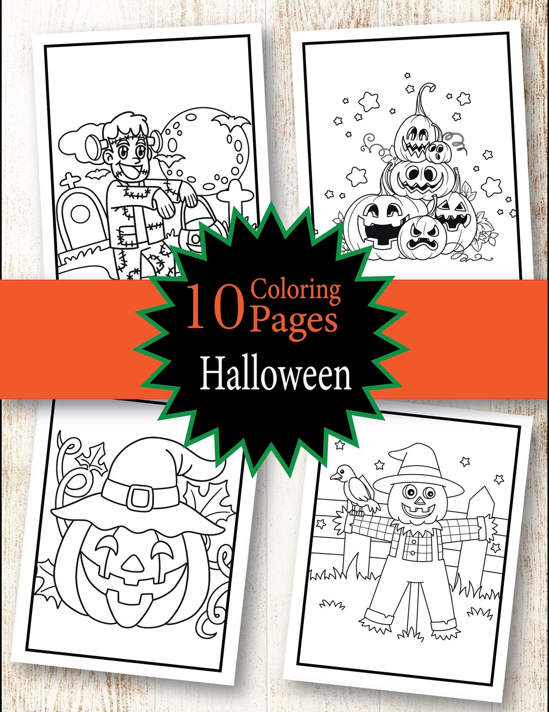 Halloween Coloring Pages for Kids Coloring Pages for Students Etsy