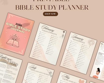 2026 Bible Study Journal Printable, Christian Devotional Planner (PDF)