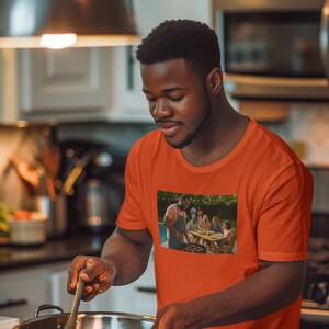 Father&#39;s Day Unisex T-shirt, Dad Cooking for Family Tee, Husband Chef Shirt, Patriarch Gift Top, Culinary Dad Apparel