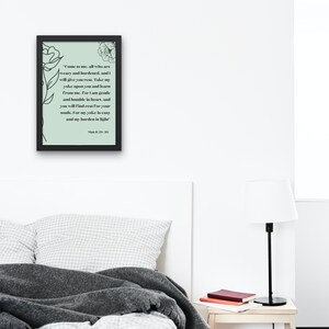 Matthew 11:28-30 Wall Plaque Digital Download | Bible Verse Printable Art, Bible Verse Decor Instant Print | Scripture Print Download