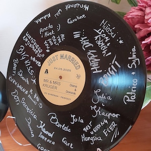 Real Vinyl 12&quot; | Guest Book Alternative | Record Personalized Guest Book | Guest Book Record | Vintage Wedding Decor | For The Record Book