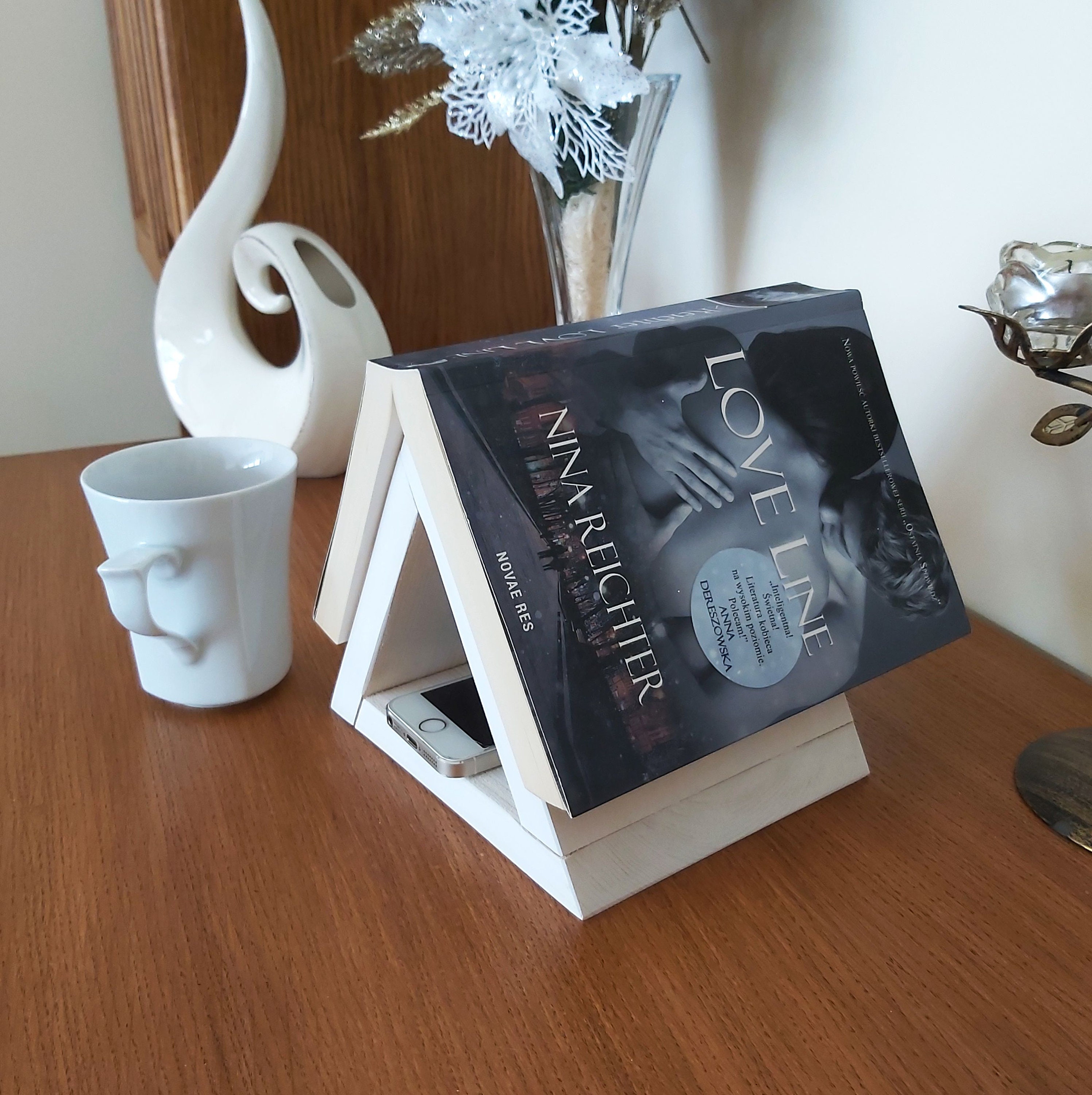 Personalized Engraved Wooden Elegant Book Stand, Book House Holder ...