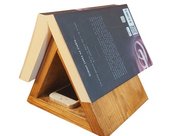 Night Stand Wooden Book Holder - Stylish Solution for Book Enthusiasts - Natural or rosewood