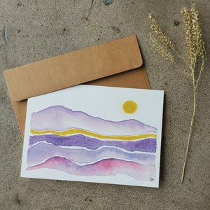 Watercolor Greeting Card Printed on Linen Blend Paper 5 x 7 Blank Inside image 2