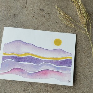 Watercolor Greeting Card Printed on Linen Blend Paper 5 x 7 Blank Inside image 1