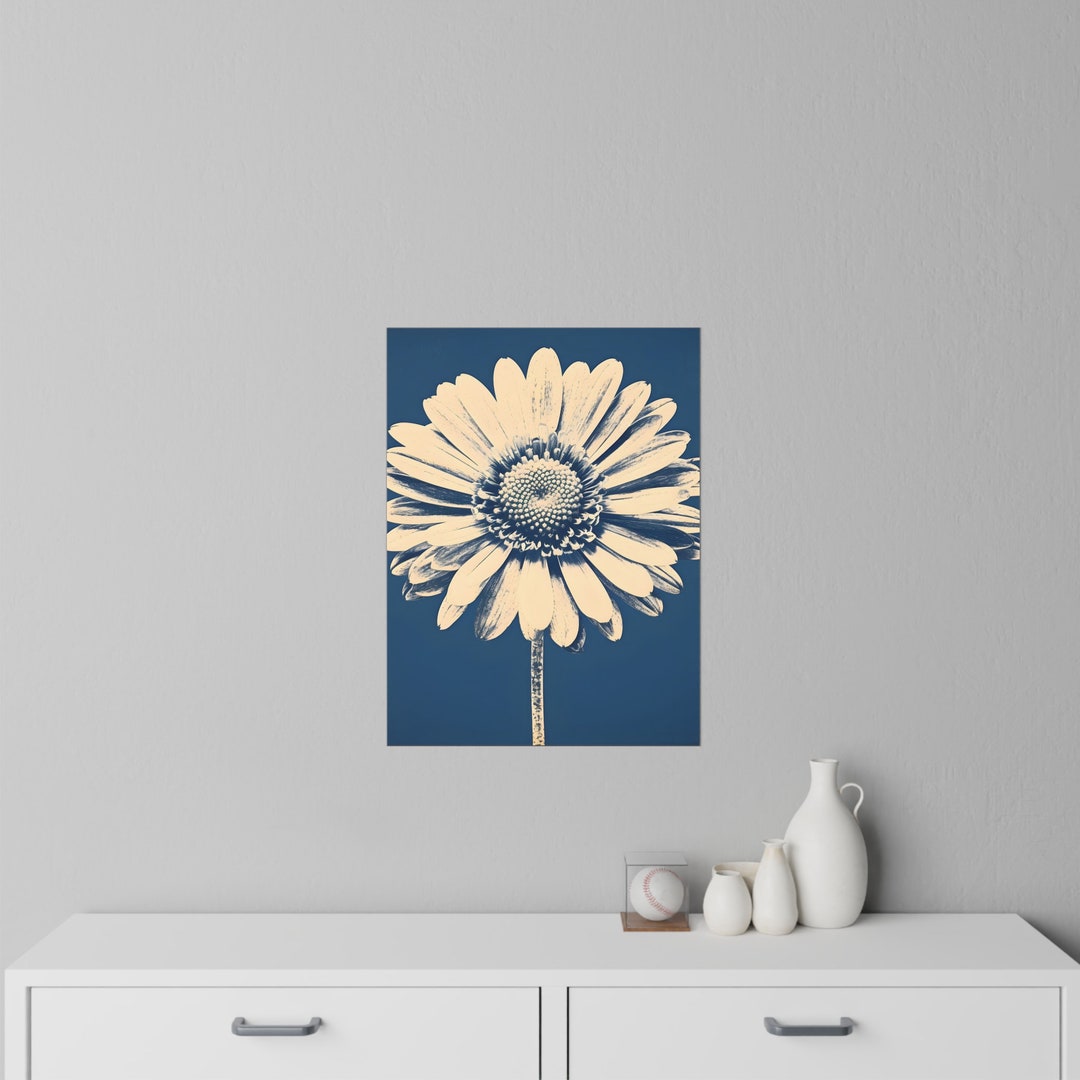 Blue Flower Wall Decals Etsy