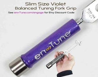 Balanced Slim Tuning Fork Grip | Balancing Slim Violet Tuning Fork Handle | Crown Chakra