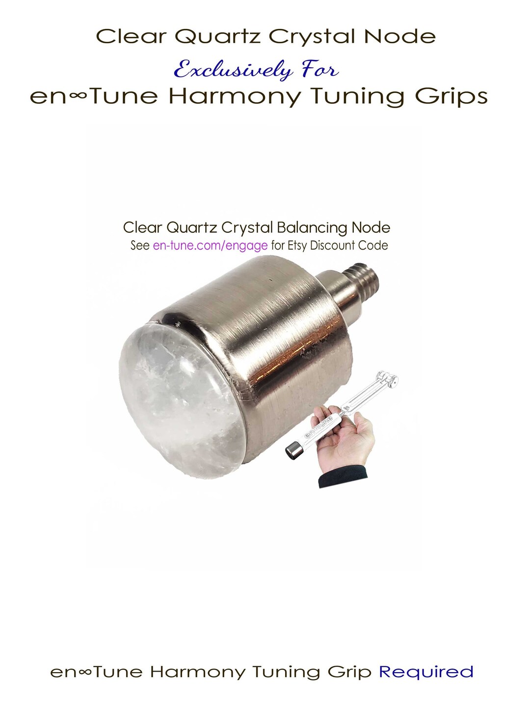 Balanced Clear Quartz Crystal Node Easyon Easyoff Balancing Tuning