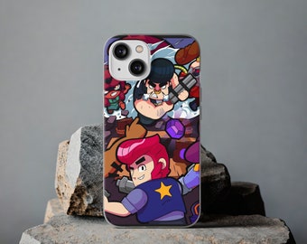 Coque de téléphone Brawl Stars ; Accessoires pour téléphones portables Colt; Jeu Brawl Stars ; Protection de téléphone portable Bull; réservoir de téléphone portable; Jeu mobile