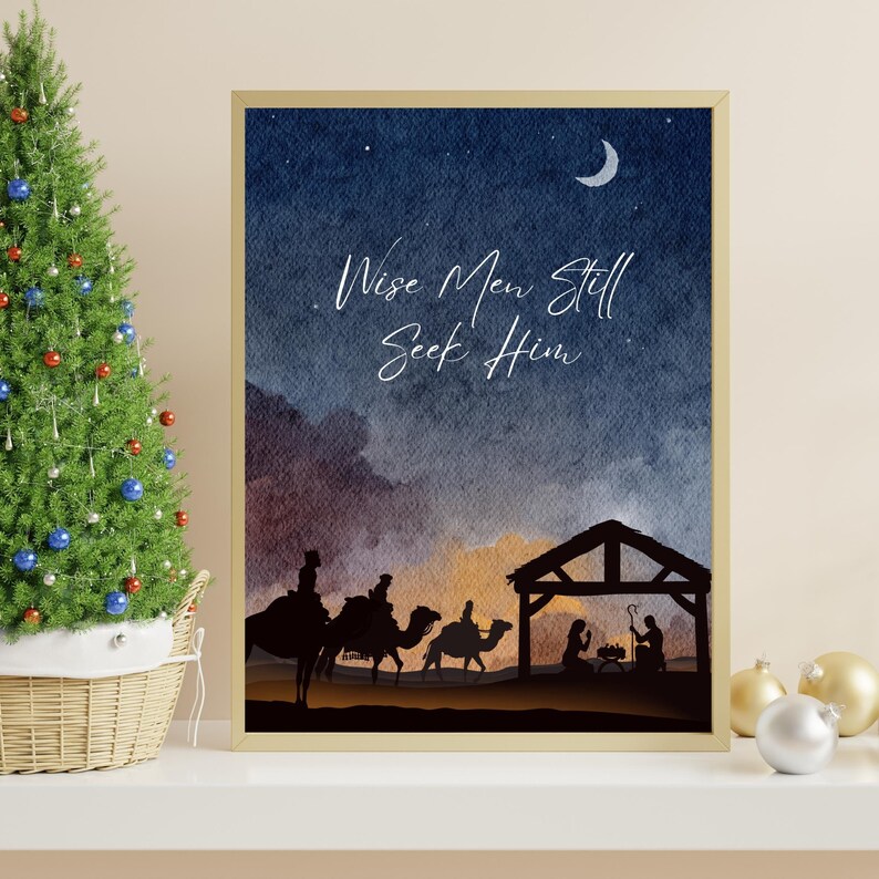 Wise Men Still Seek Him- Christian Nativity Jesus is Born Digital Print ...