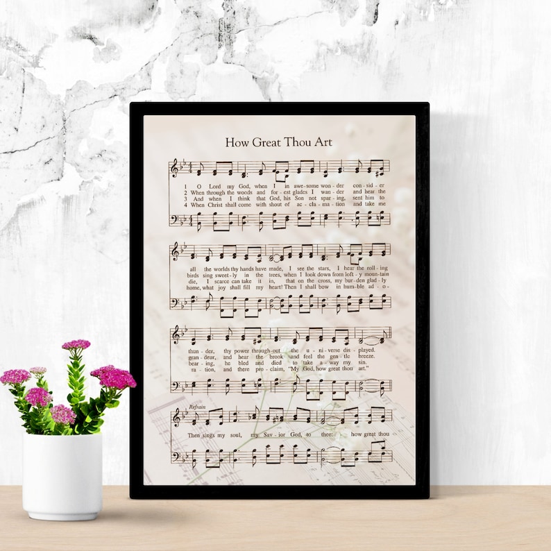 How Great Thou Art Sheet Music Hymn Sheet Music Christian Decor Wall