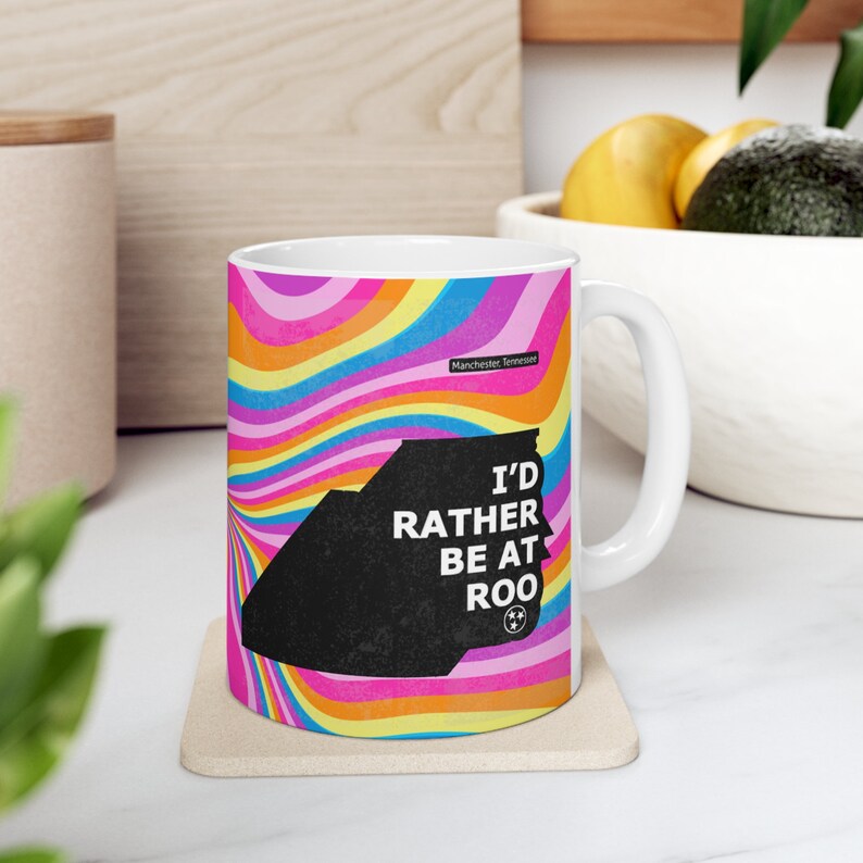 Prefiero estar en Roo - Taza de café de cerámica con temática Bonnaroo / Manchester, Tennessee / 11oz BPA y taza sin plomo imagen 2