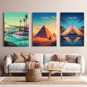 Set of 3 Custom Personalized City Prints Any Three Locations Wall Art Home Decor Personalized City Prints Wall Prints Travel Lovers Gift