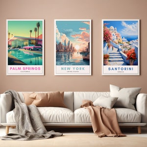 Set of 3 Custom Personalized City Prints Any Three Locations Wall Art Home Decor Personalized City Prints Wall Prints Travel Lovers Gift