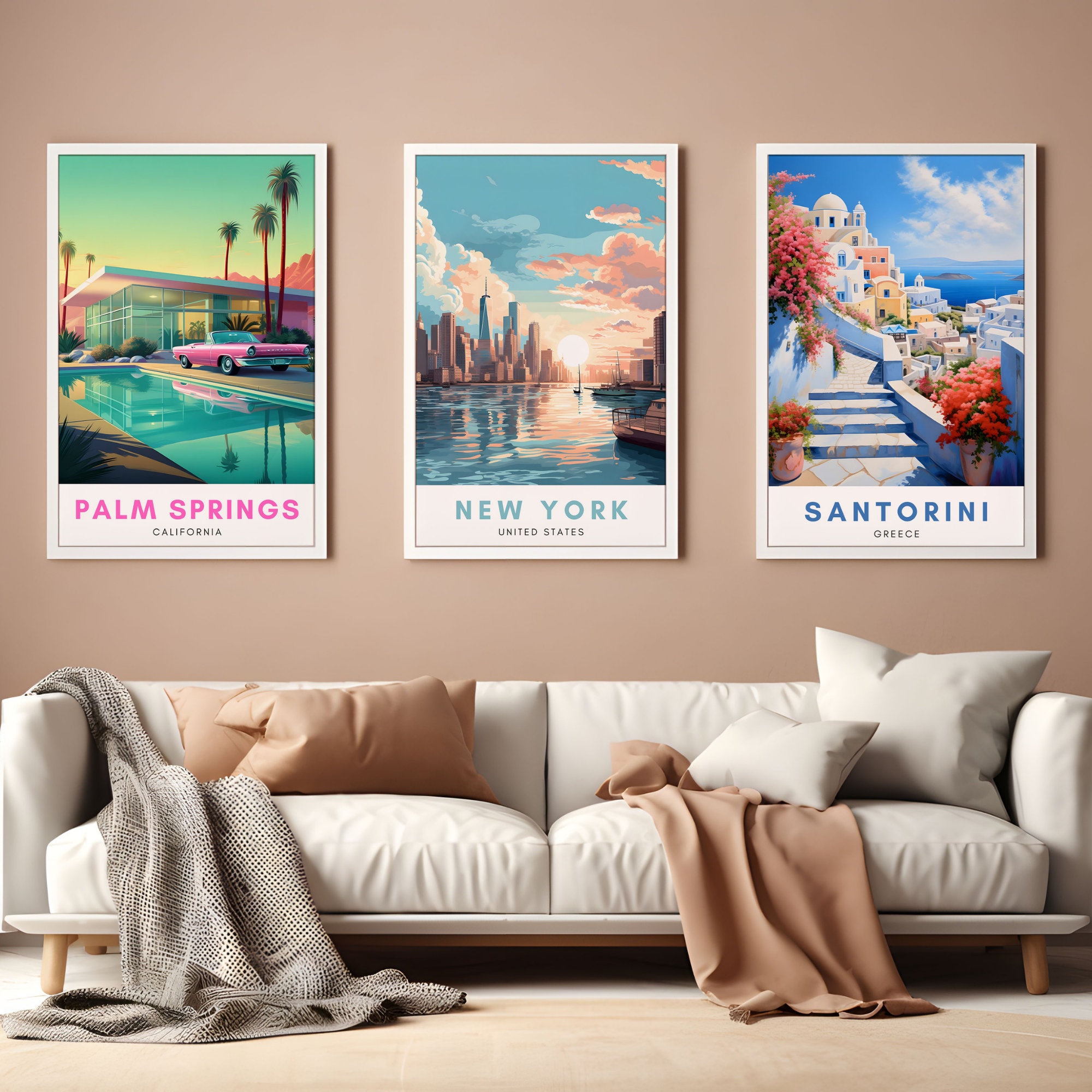 Set of 3 Custom Personalized City Prints Any Three Locations Wall Art Home Decor Personalized City Prints Wall Prints Travel Lovers Gift