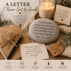 Custom A Letter I Never Got to Send | Personalized Memorial Rock | Custom Grief & Healing Keepsake | Sympathy Gift for Loss