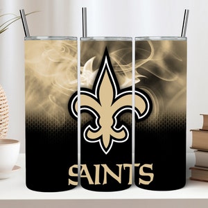 Gobelet 20 OZ N.O SAINTS, tasse de voyage à sublimation, tasse d&#39;eau en acier inoxydable, gobelet football, gobelet Nouvelle-Orléans, gobelet Saints