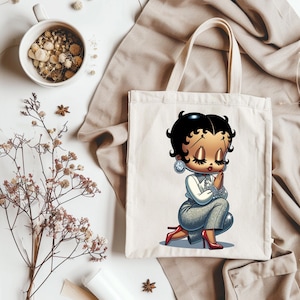 Betty Boop, Praying, Shopper Tote, Reusable Grocery Tote, Farmers Market Bag, Tote Bag