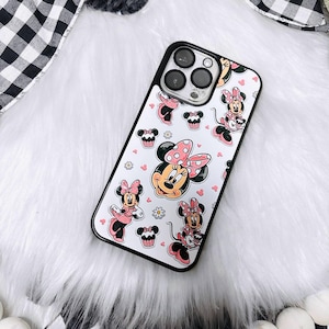 Custodia per iPhone Minnie Mouse, Sublimazione, iPhone 14, iPhone 14 Pro, iPhone 14 Pro Max, Disney, Rosa, Topolino