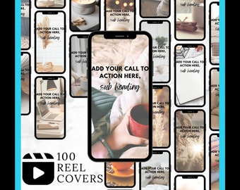 100 Neutral Instagram Reel Covers: Canva Templates with PLR/MRR
