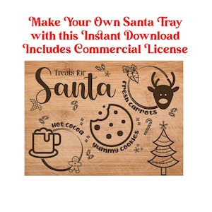 Biscotti per vassoio di Babbo Natale SVG, download immediato con licenza commerciale, crea il tuo vassoio di biscotti per Babbo Natale da vendere su Etsy o al dettaglio