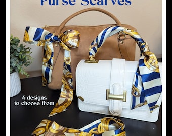 Blue Purse Scarf: Elegant Handbag Accessory, Neck or Hair Scarf
