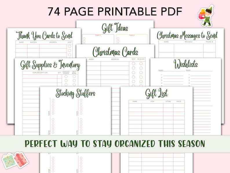 Christmas Planner Printable, Holiday Planner, Gift Budget Planner, Christmas Gift List, Christmas Binder, Christmas To Do List image 3