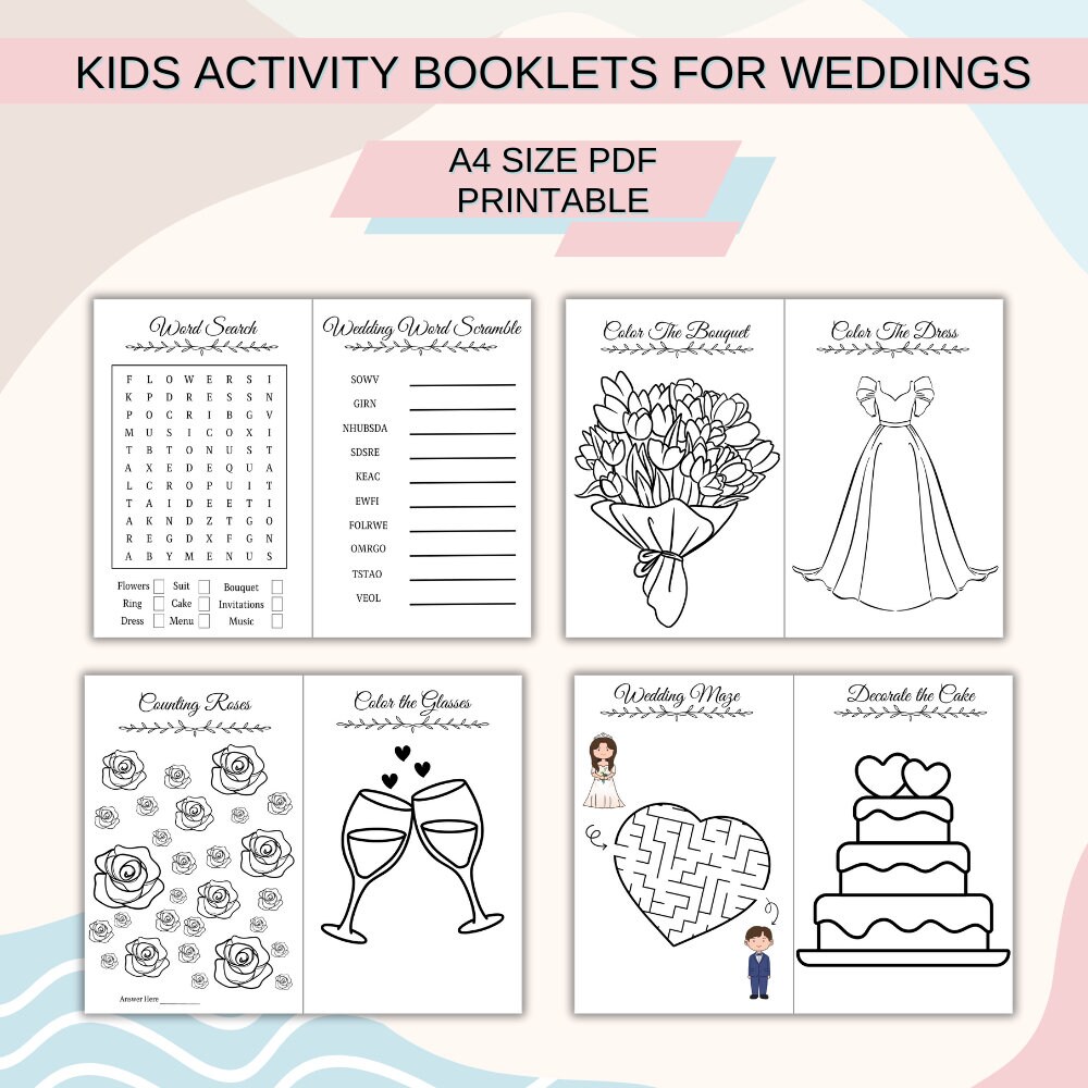 Wedding Fun for Kids - Printable Activity Booklet With 16 Exciting ...