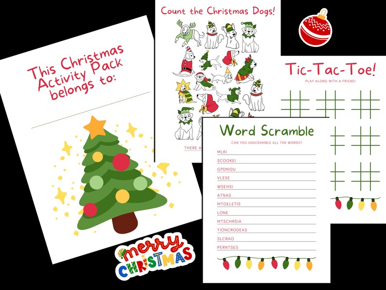 Christmas Fun Activity Pack Printable Holiday Games For Kids Instant christmas-fun-activity-pack-printable-holiday-games-for-kids-instant