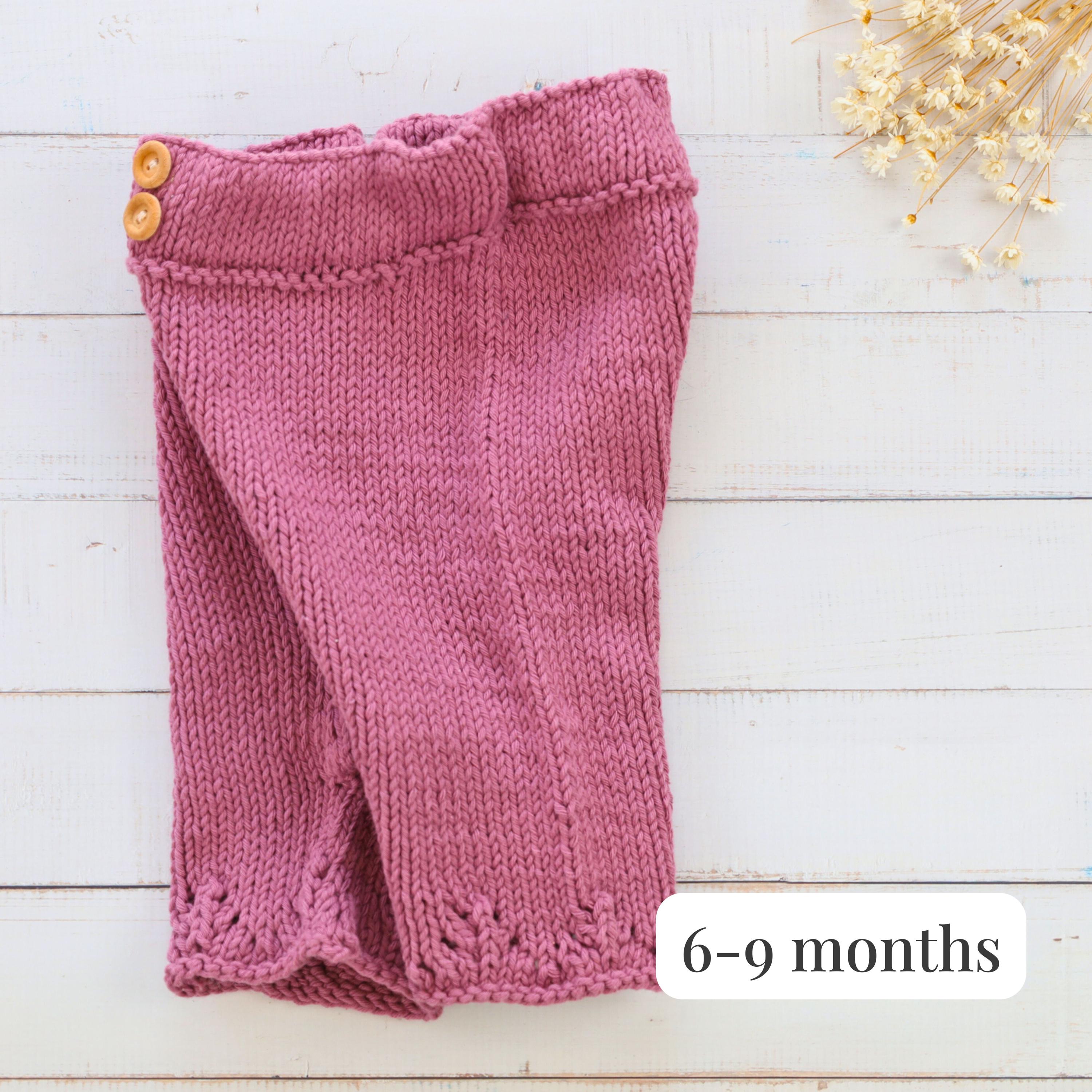 Shorty Bébé Tricoté Main En Laine Violet - Taille 6-9 Mois, Neuf Sans étiquettes, Idéal Pour Nouveau-né