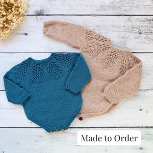 Body tricoté sur commande, fait main pour bébé | Ensemble tricoté main pour bébé fille | Ensemble pour bébé garçon | Vêtements de séance photo pour nouveau-né