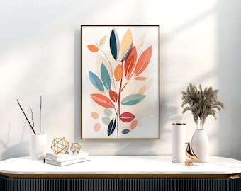 Abstract Botanical Print, Matisse-Inspired Floral Art (Digital Download)